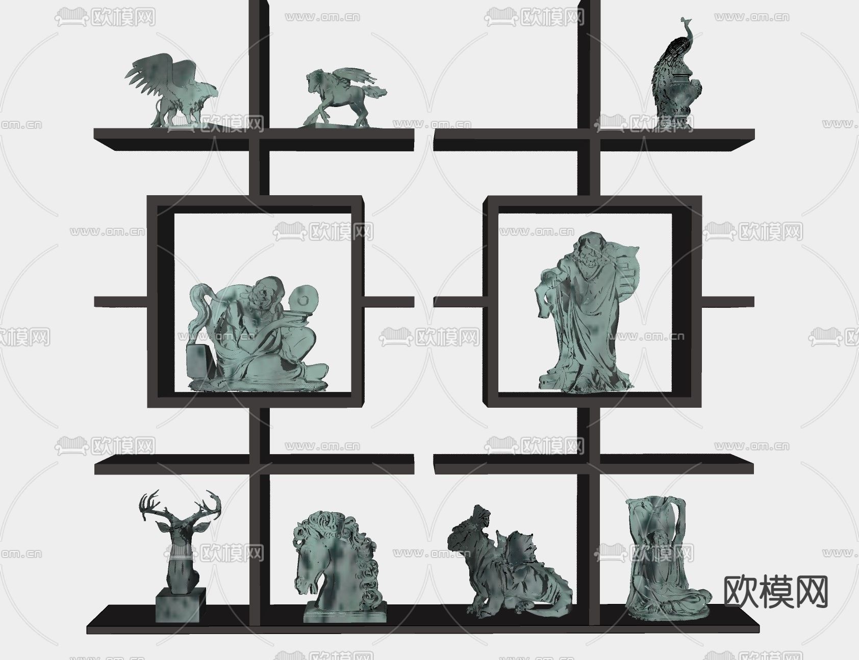 欧式雕塑su模型下载（渲染图2）