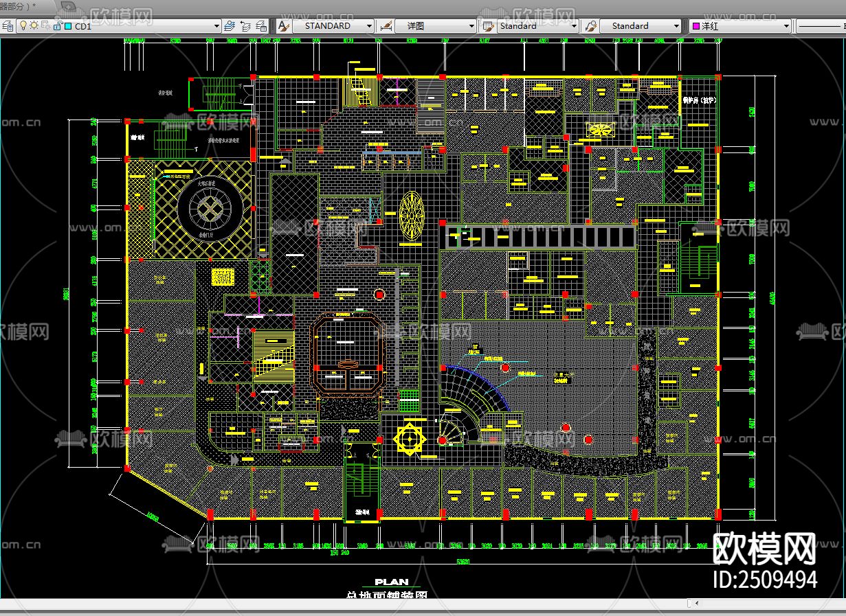 洗浴中心CAD施工图下载（渲染图3）