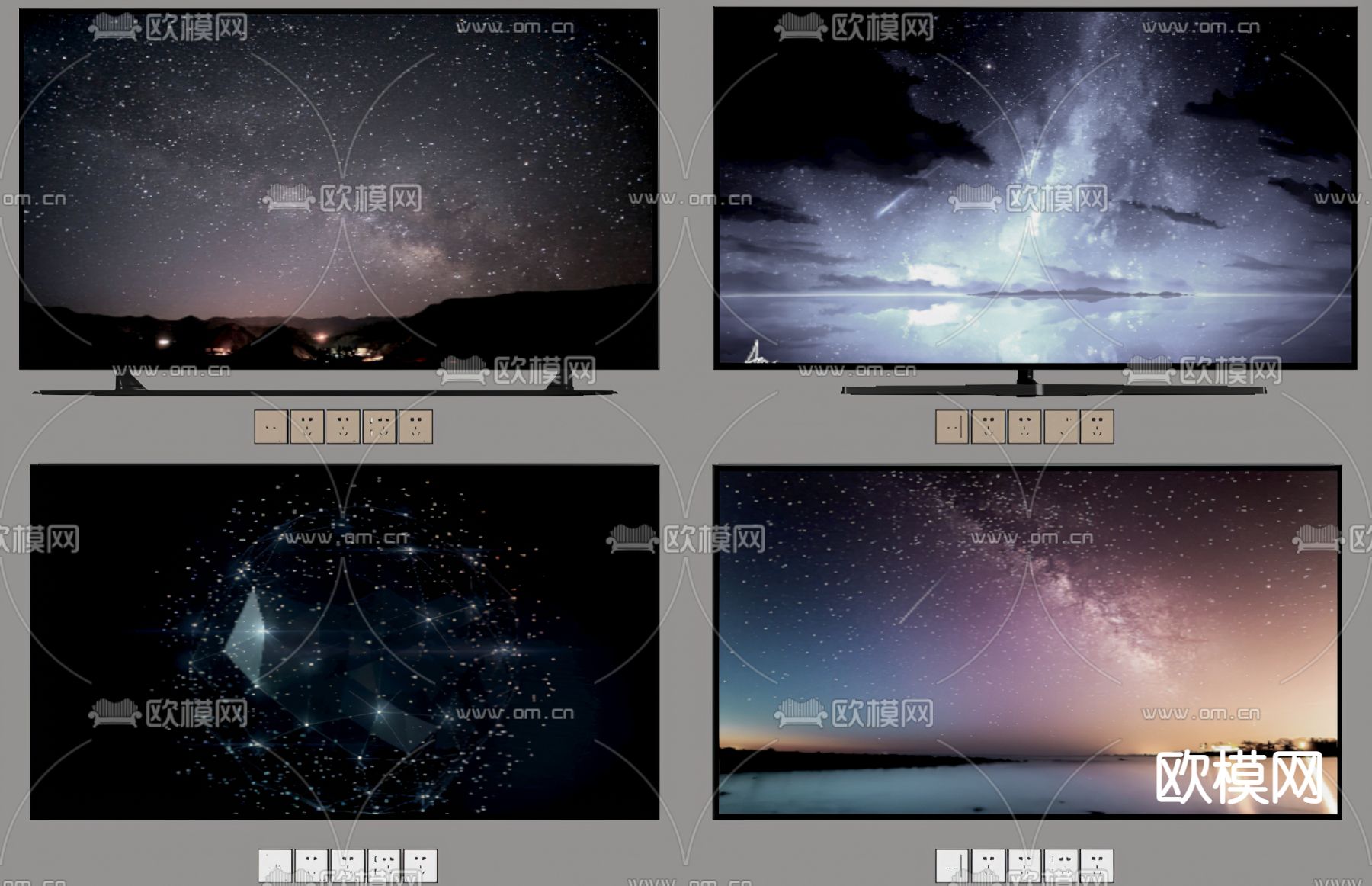 电视机su模型下载（渲染图2）