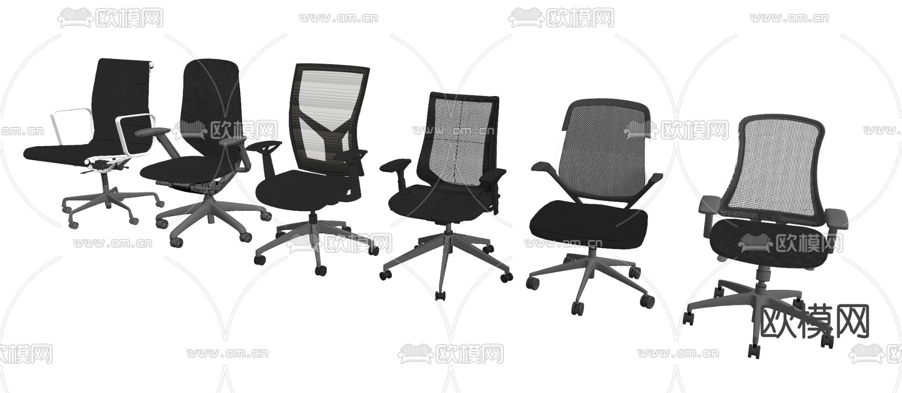 现代办公椅su模型下载（渲染图2）