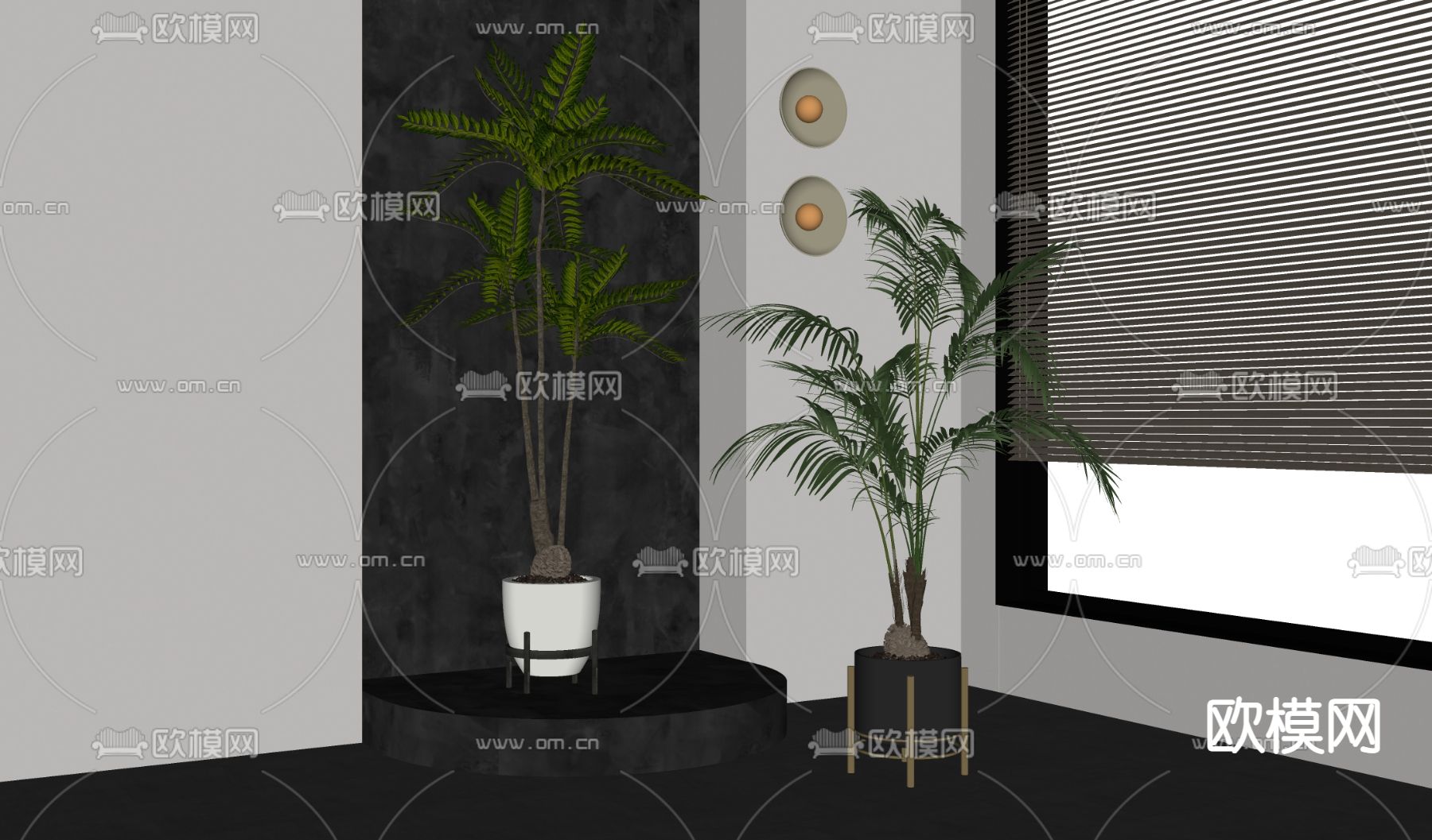 植物盆栽 盆景su模型