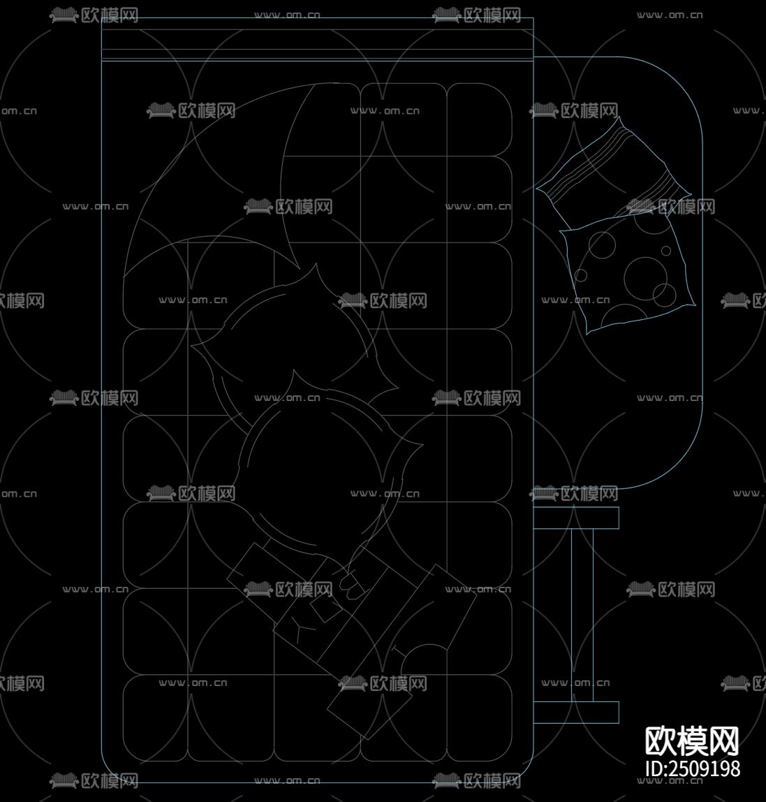 儿童上下铺平面节点大样下载（渲染图1）