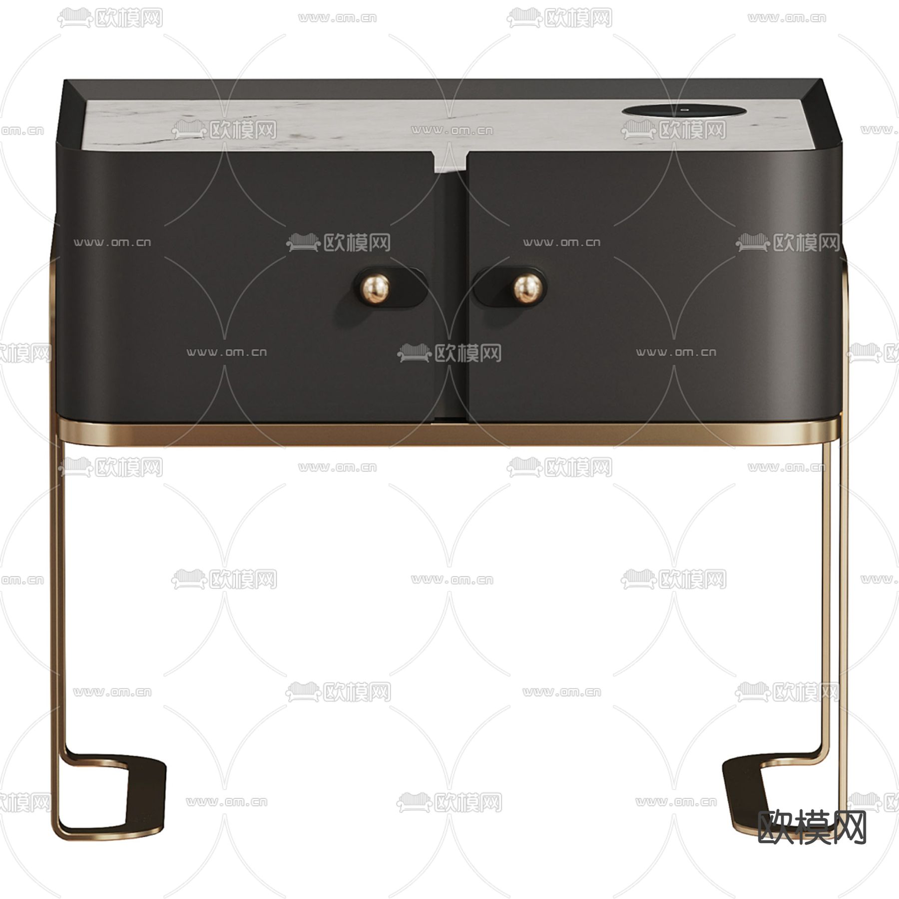 现代床头柜3d模型下载（渲染图3）