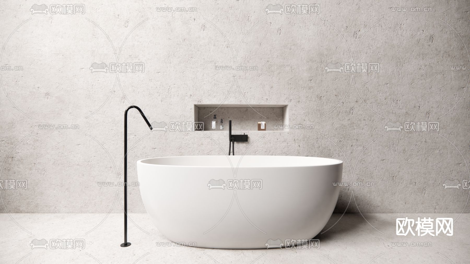 现代浴缸su模型下载（渲染图1）