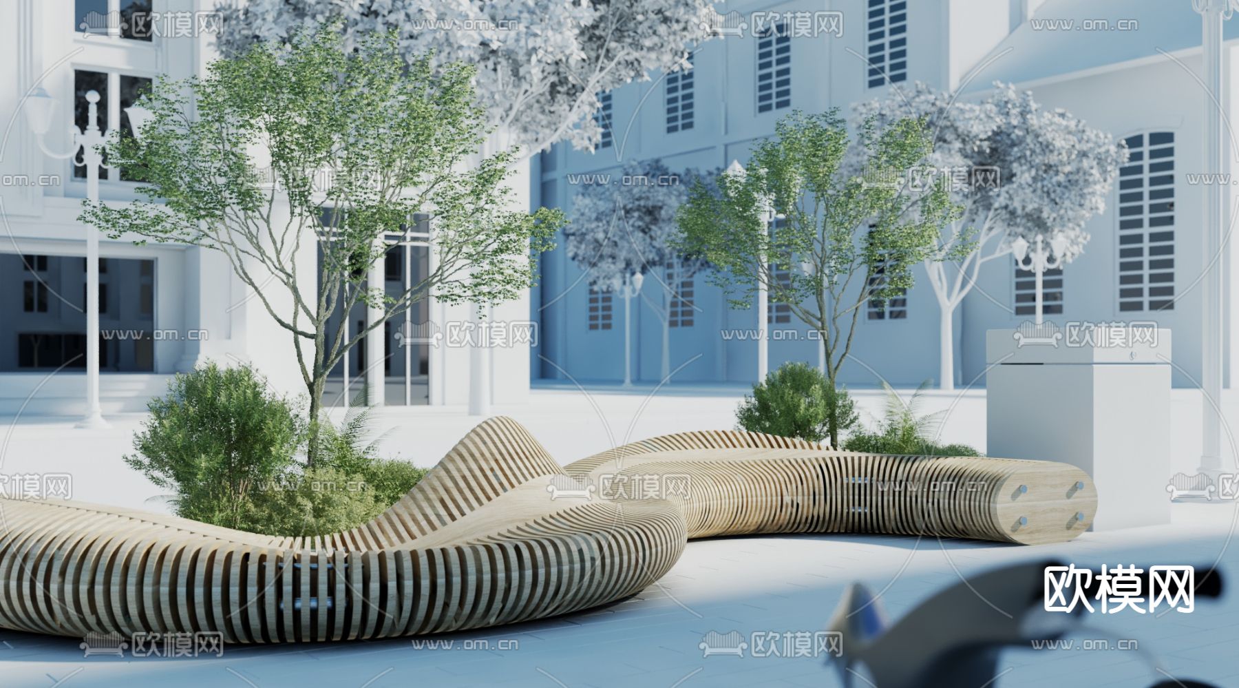 户外凳 公共座椅3d模型下载