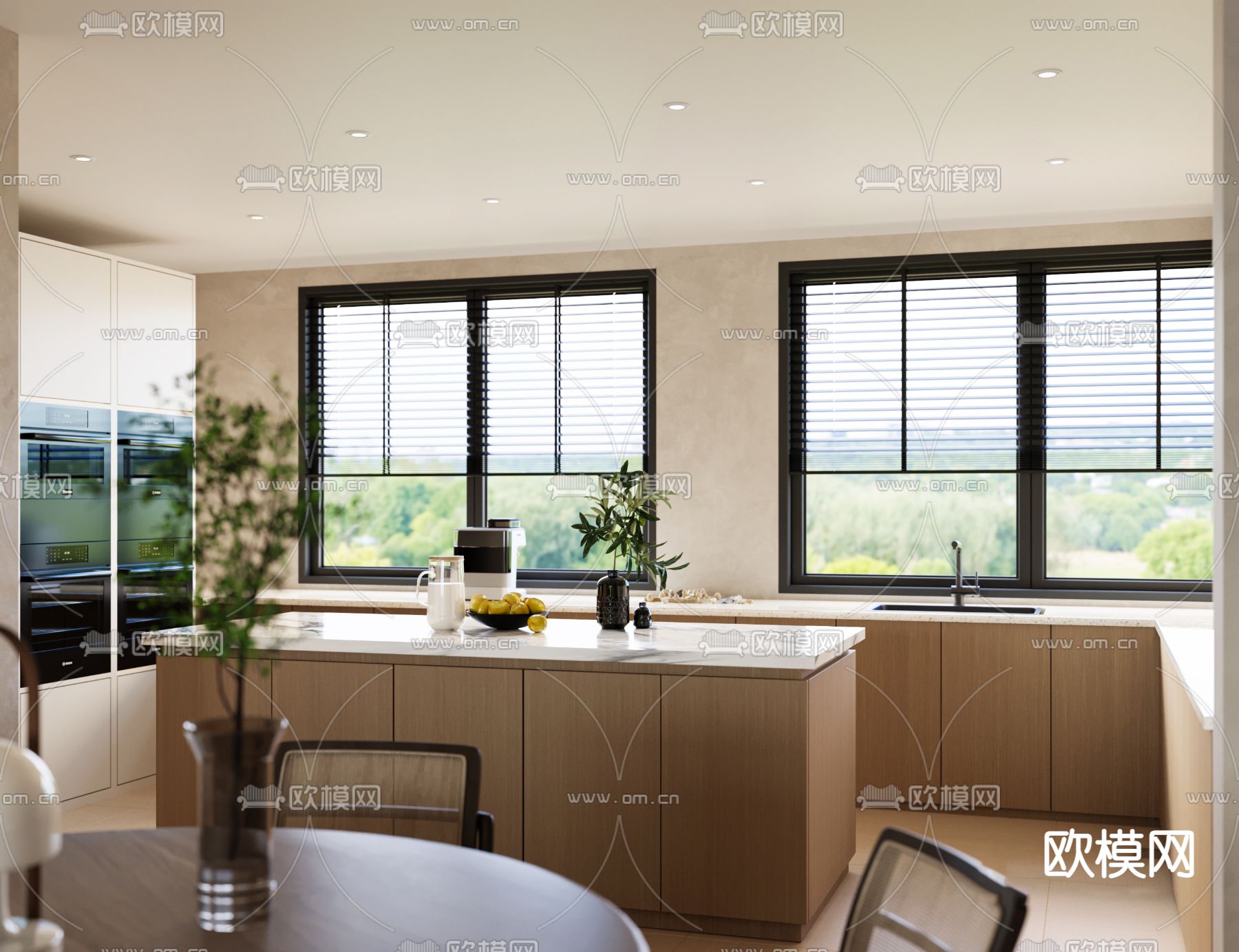 侘寂客餐厅3d模型下载（渲染图3）