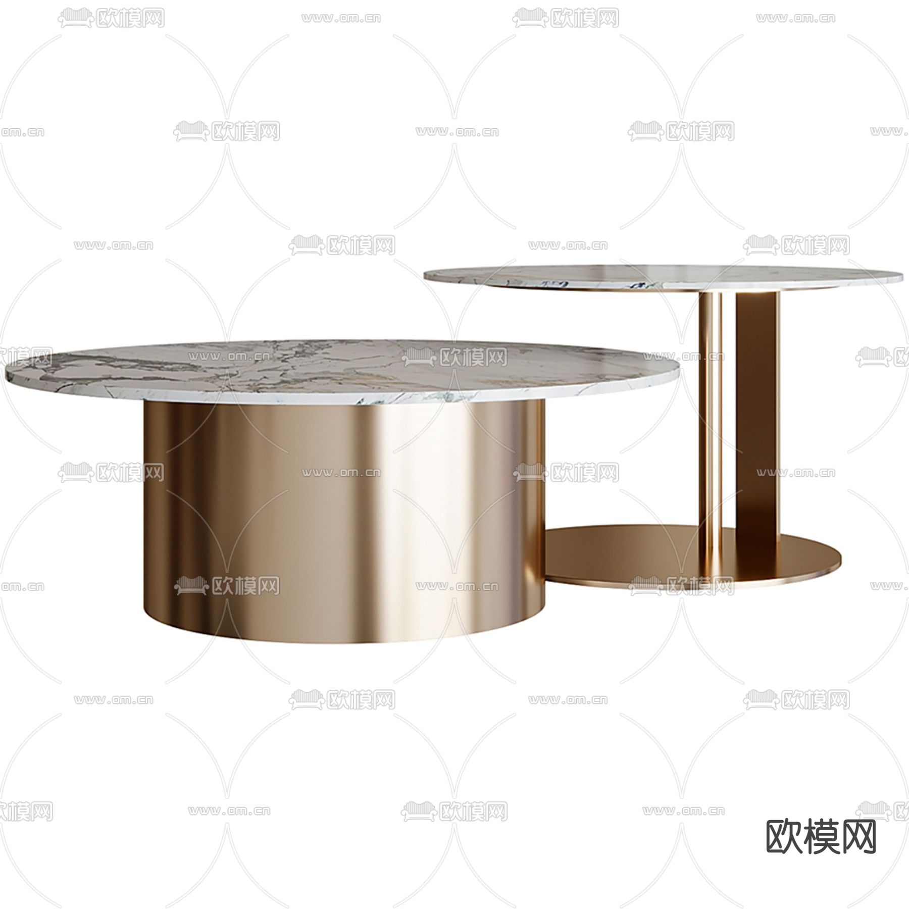 现代子母茶几su模型下载（渲染图1）