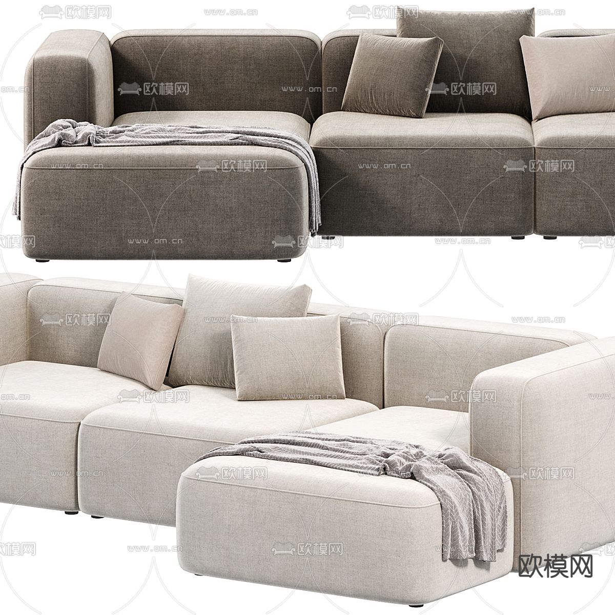 modular 多人沙发3d模型下载（渲染图3）