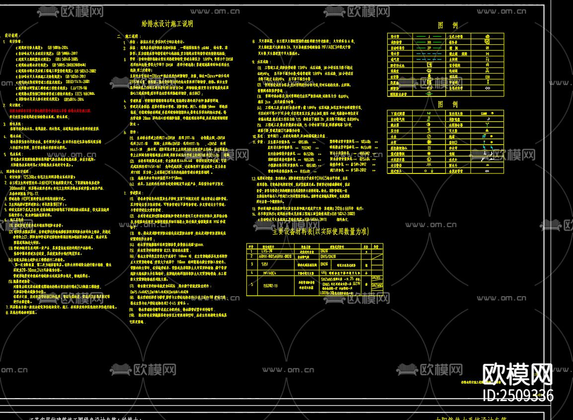 石集乡柳山新村集中居住区4号楼给排水设计cad施工图下载（渲染图2）