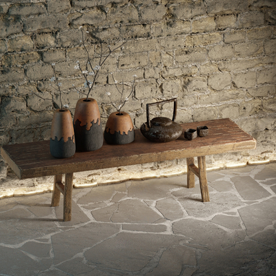  侘寂陶瓷器皿摆件组合su模型 