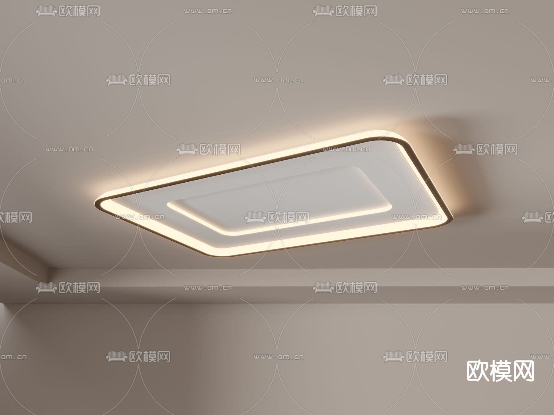 几何吸顶灯3d模型下载（渲染图4）