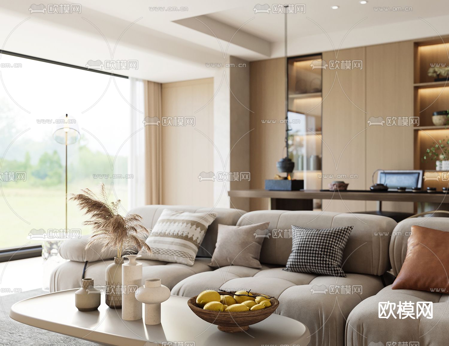 侘寂客餐厅3d模型下载（渲染图2）