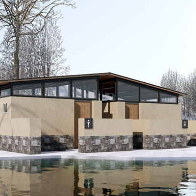  现代公共厕所su模型 