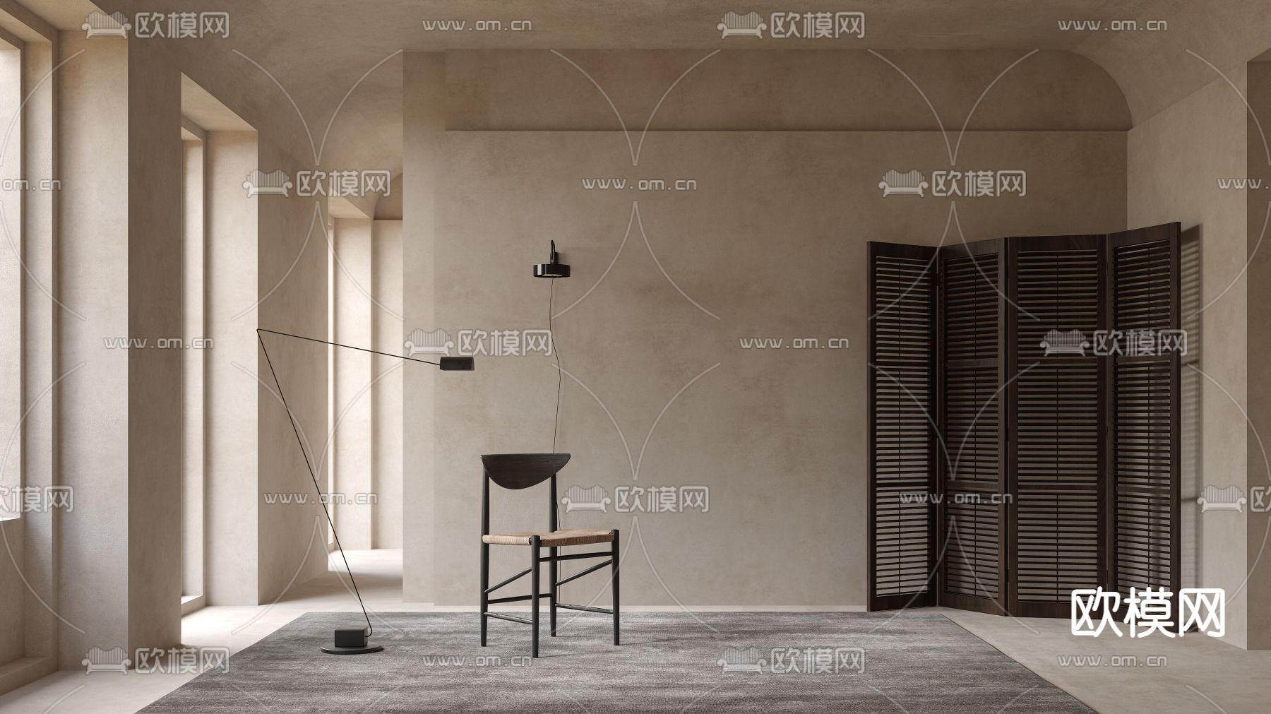 侘寂单椅子3d模型下载