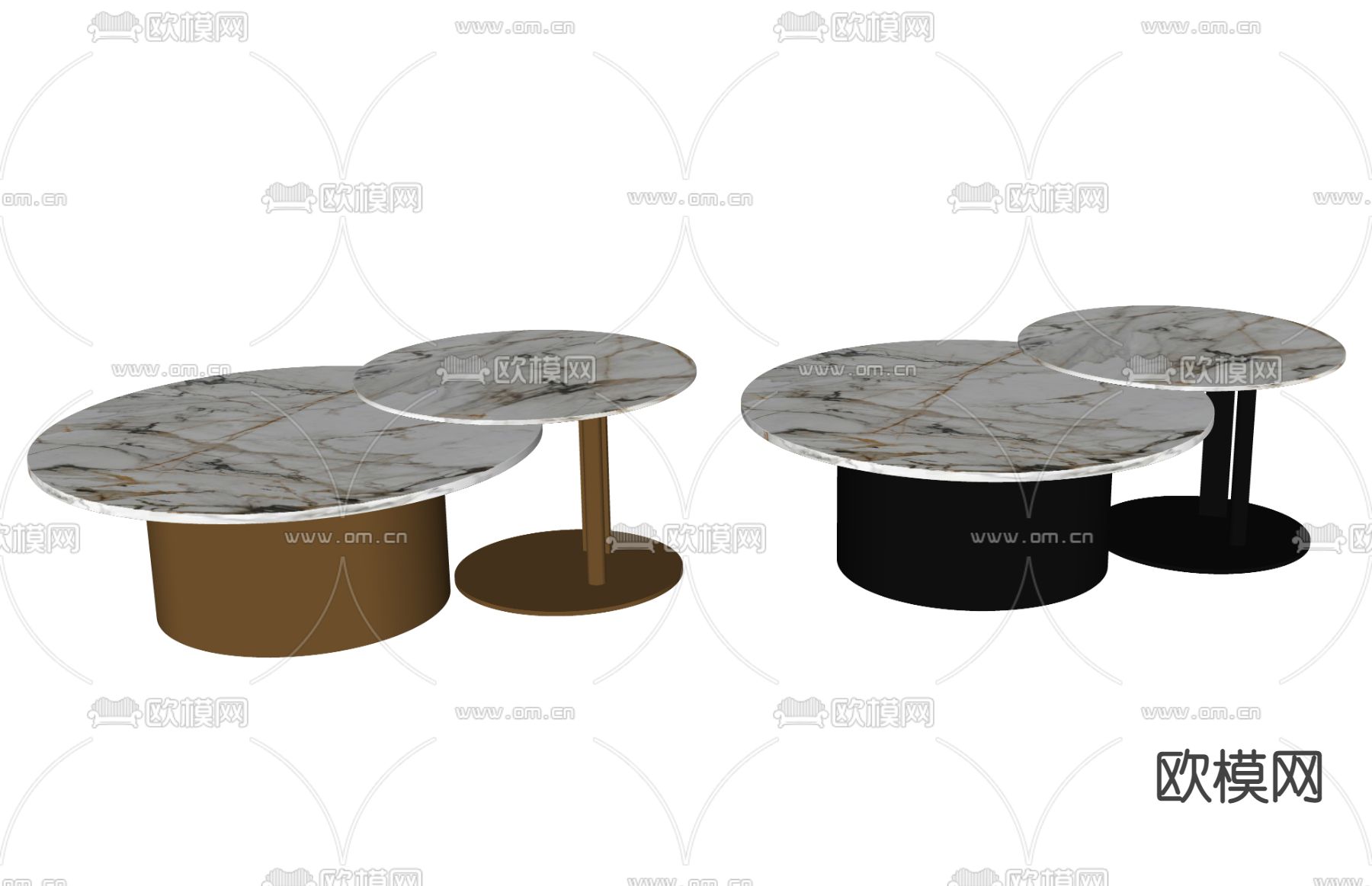现代子母茶几su模型下载（渲染图3）