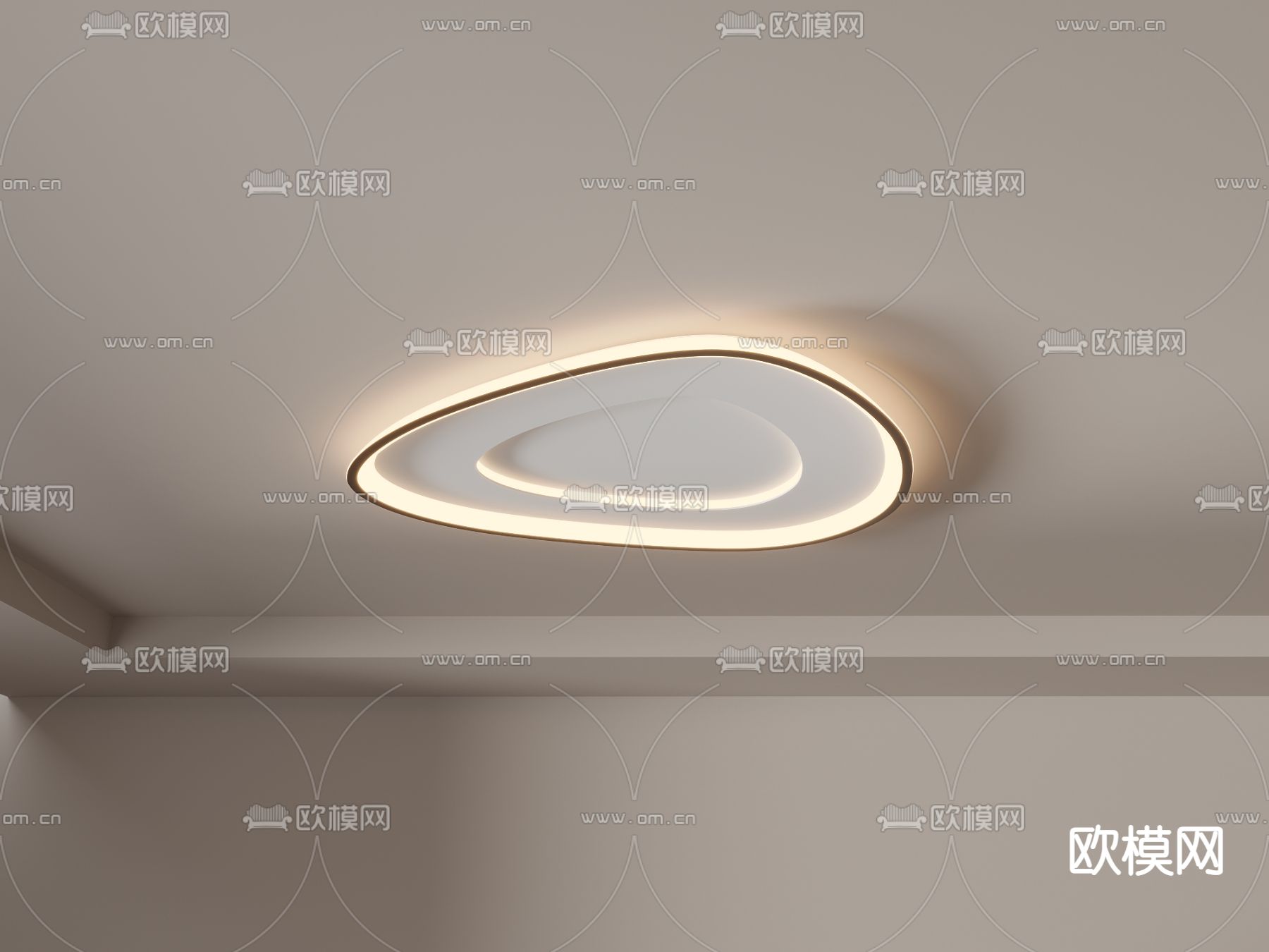 几何吸顶灯3d模型下载（渲染图5）