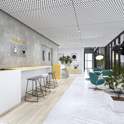  现代公司茶水间su模型 