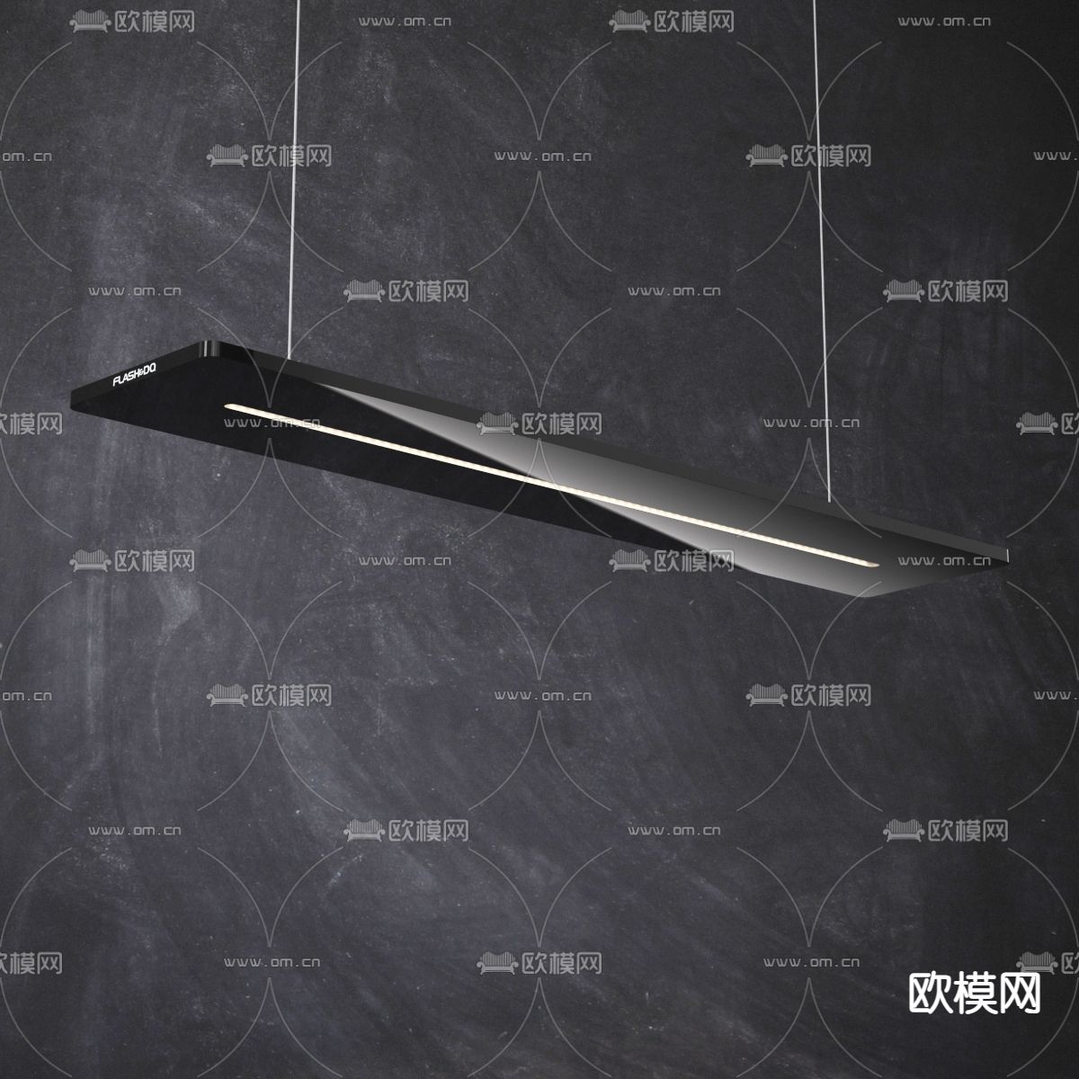 长条办公吊灯免费3d模型下载