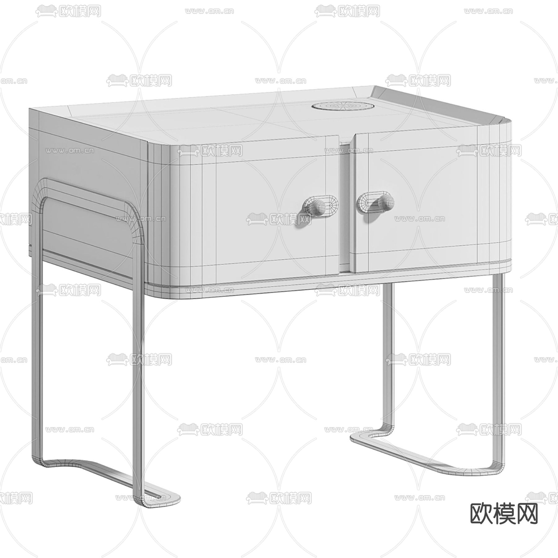 现代床头柜3d模型下载（渲染图4）