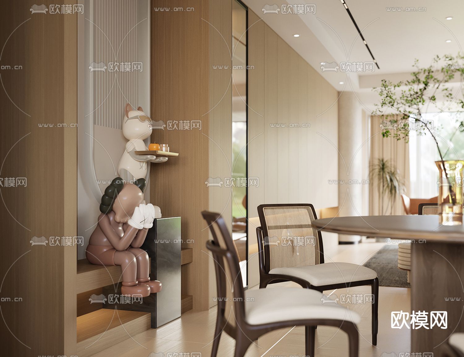 侘寂客餐厅3d模型下载（渲染图6）