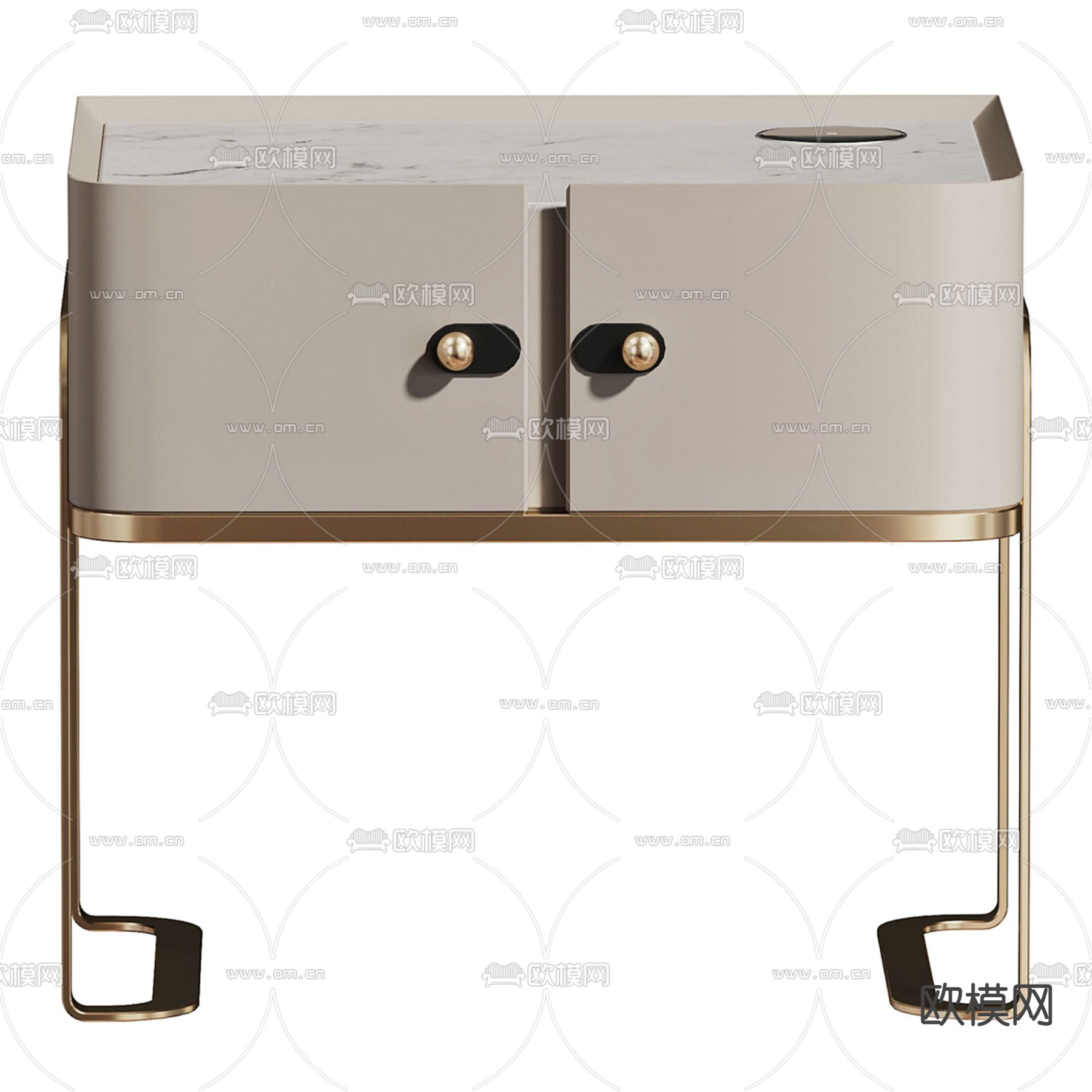 现代床头柜3d模型下载（渲染图2）
