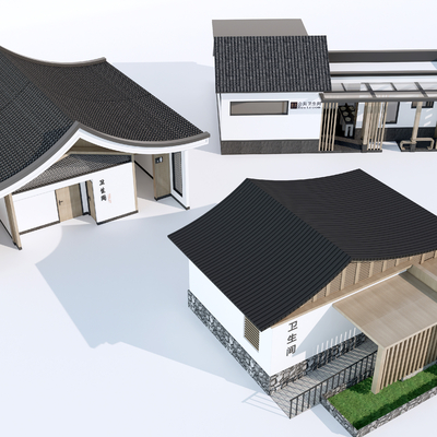  现代公共厕所su模型 