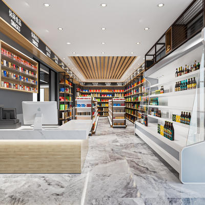  现代便利店 超市su模型 