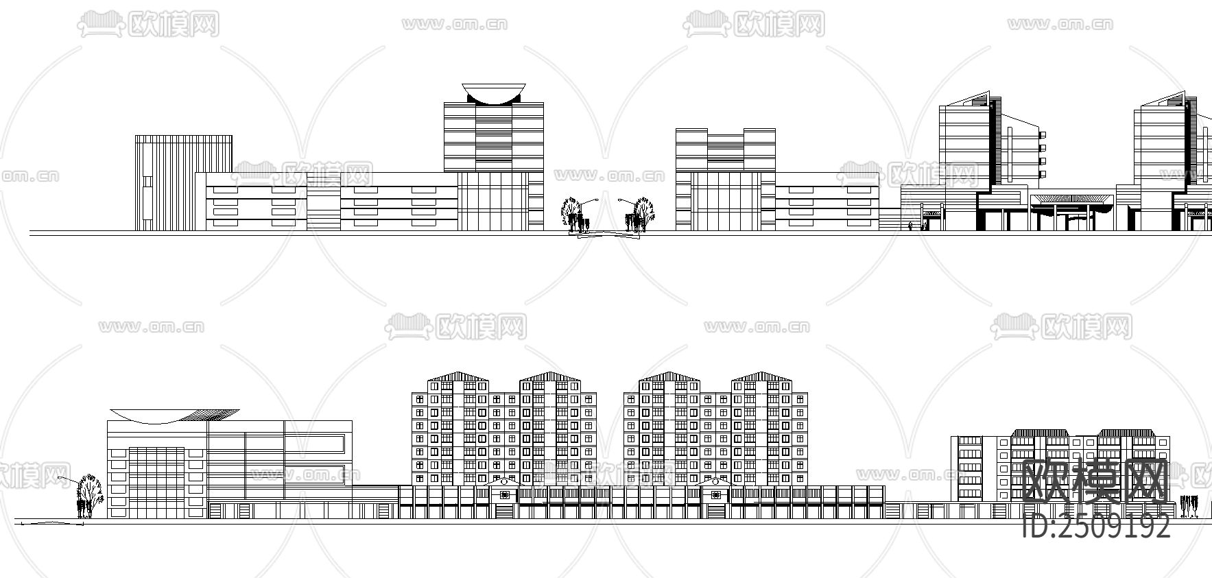 某居住小区规划cad施工图下载（渲染图1）