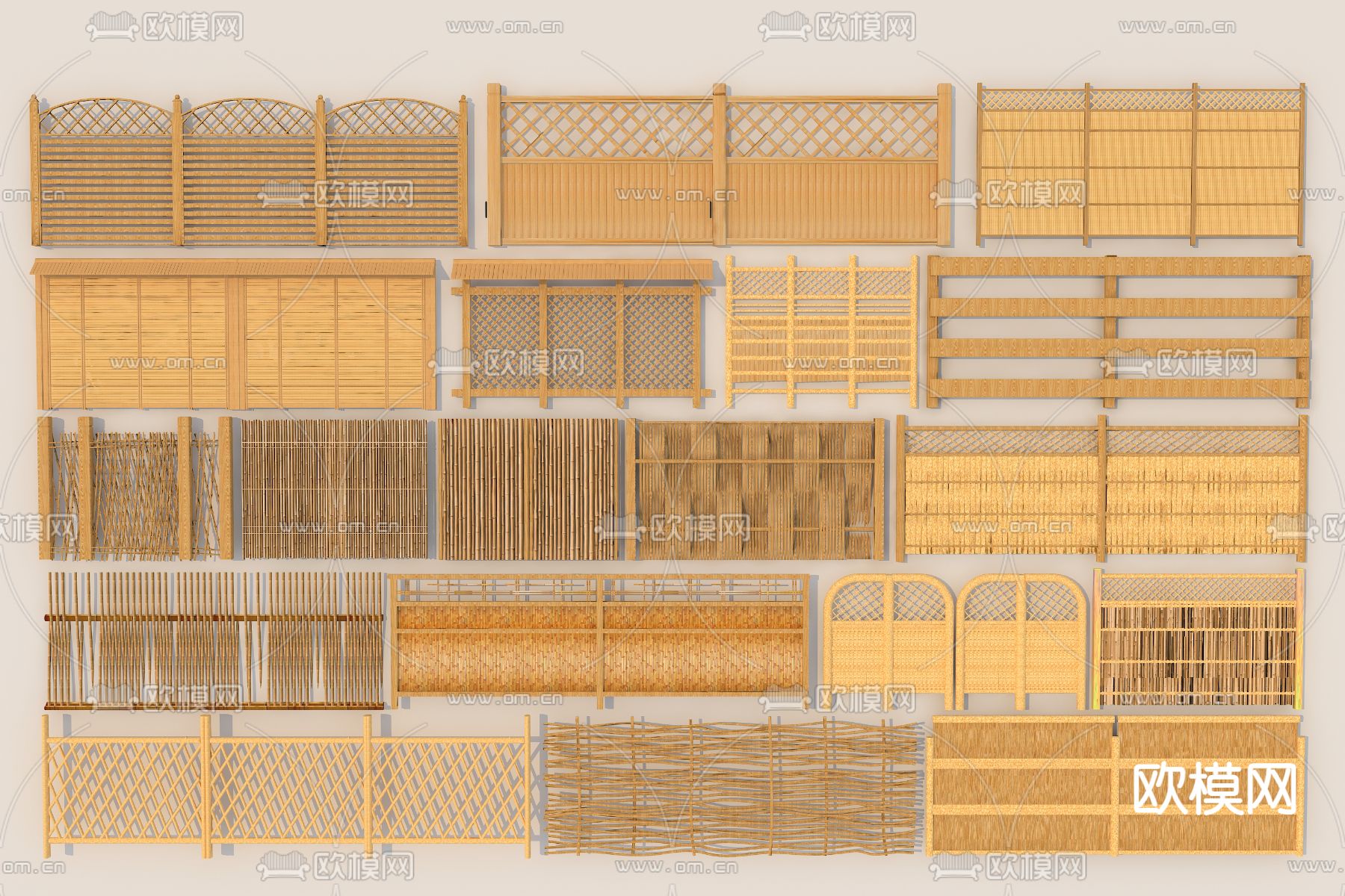 围栏 围墙 栅栏3d模型下载