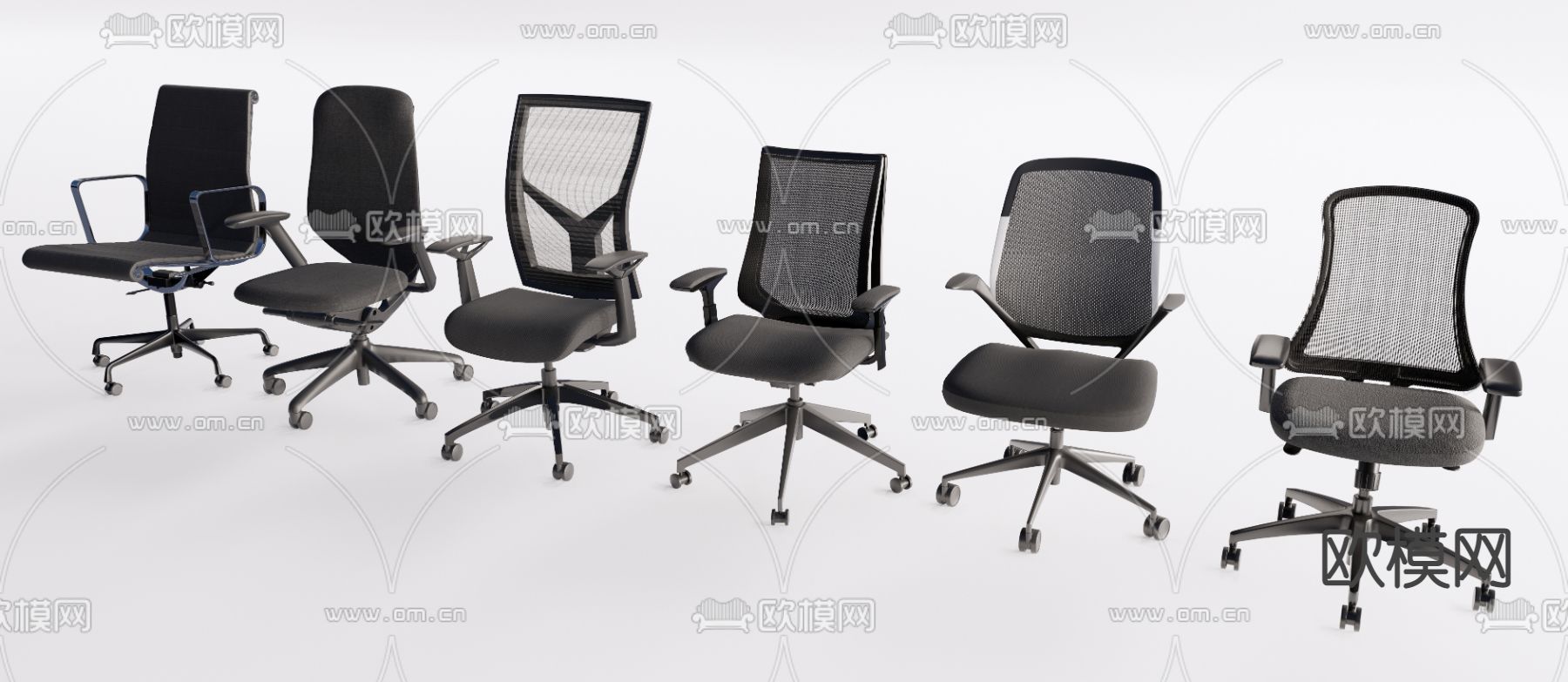 现代办公椅su模型下载（渲染图1）