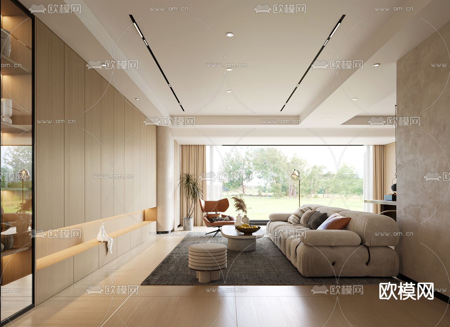 侘寂客餐厅3d模型下载（渲染图1）