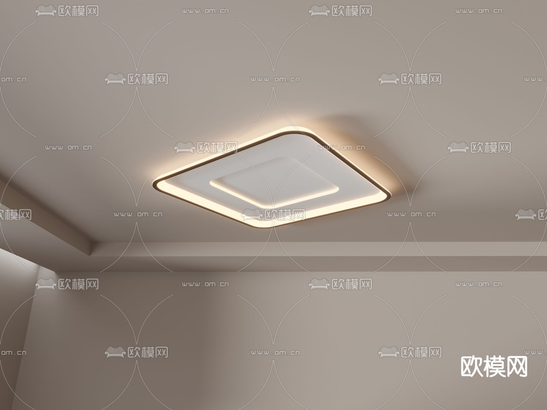 几何吸顶灯3d模型下载（渲染图3）