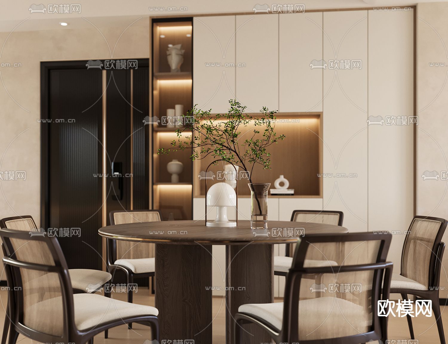 侘寂客餐厅3d模型下载（渲染图5）