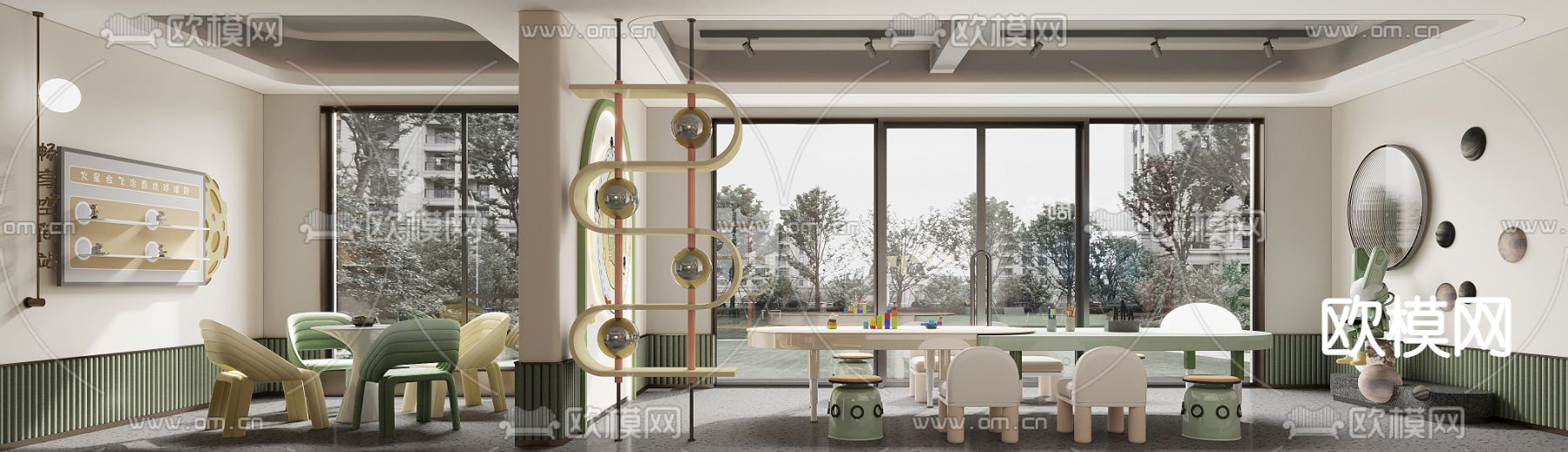 儿童剧场 书吧 阅读室3d模型下载（渲染图3）