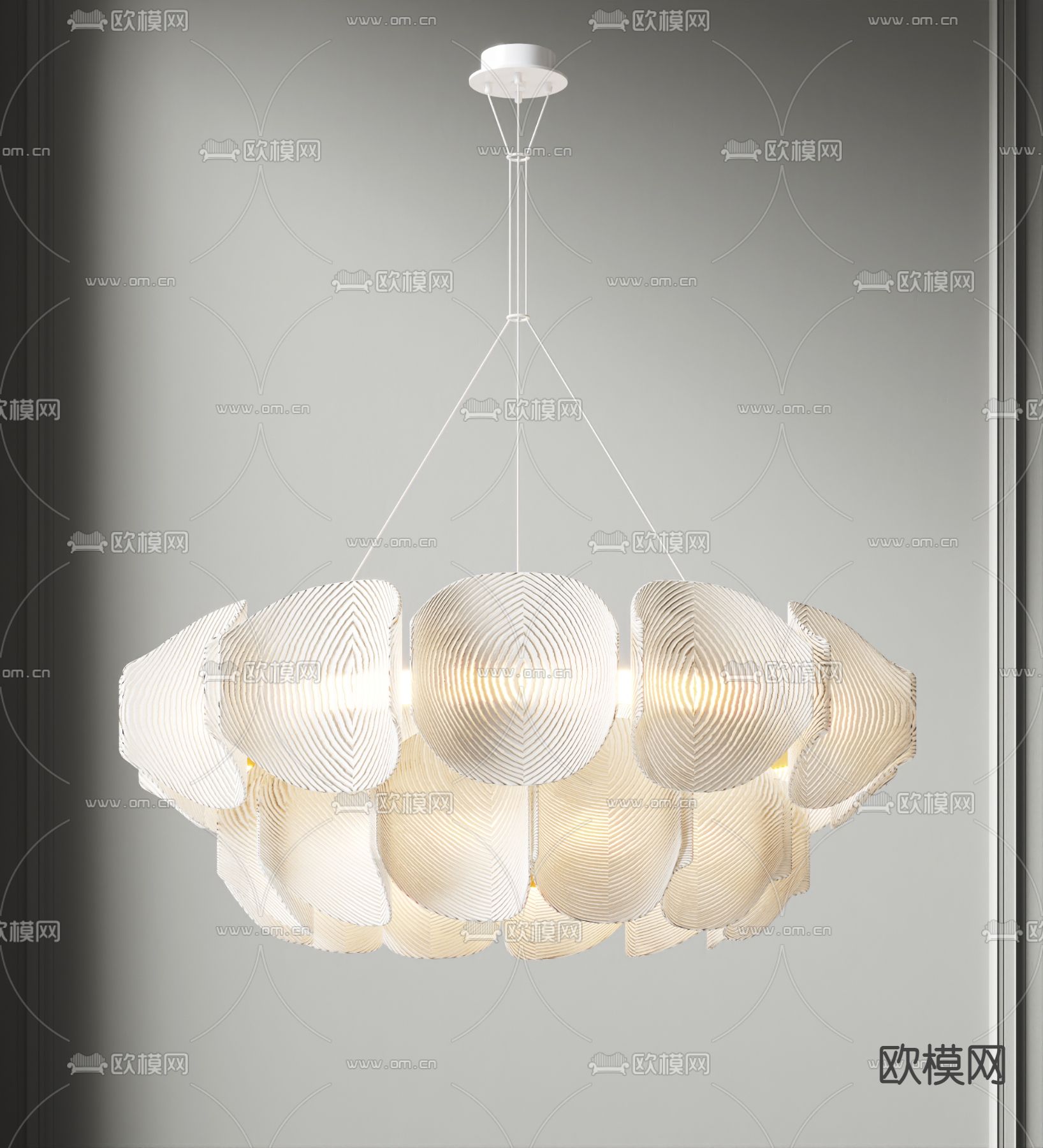 侘寂风吊灯 双层吊灯3d模型下载