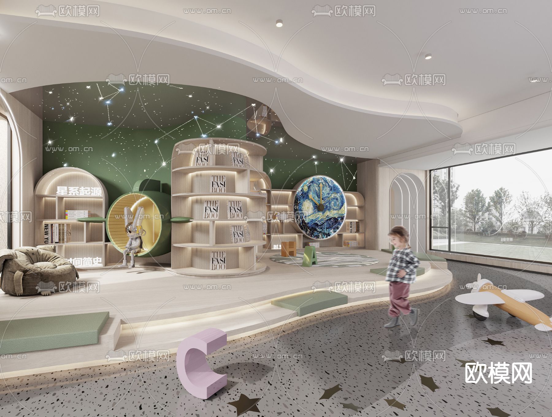 儿童剧场 书吧 阅读室3d模型下载（渲染图5）