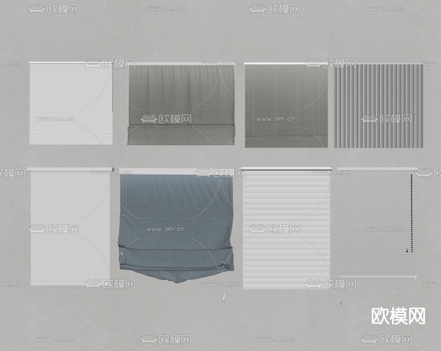 现代百叶窗 罗马帘su模型下载（渲染图2）