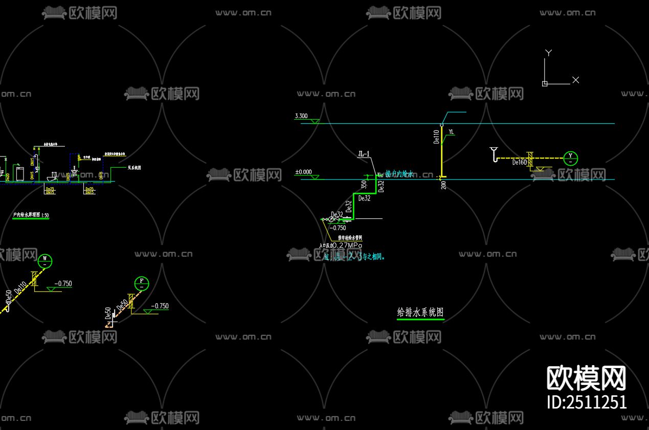 11号楼给排水CAD施工图下载（渲染图4）