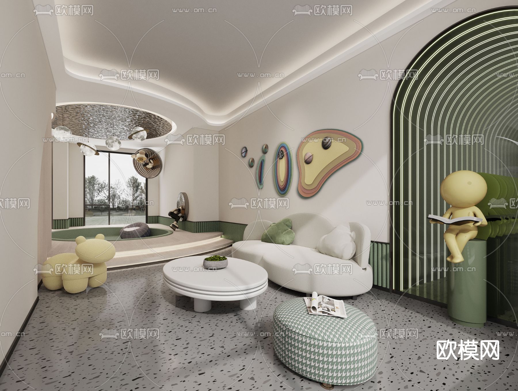 儿童剧场 书吧 阅读室3d模型下载（渲染图6）