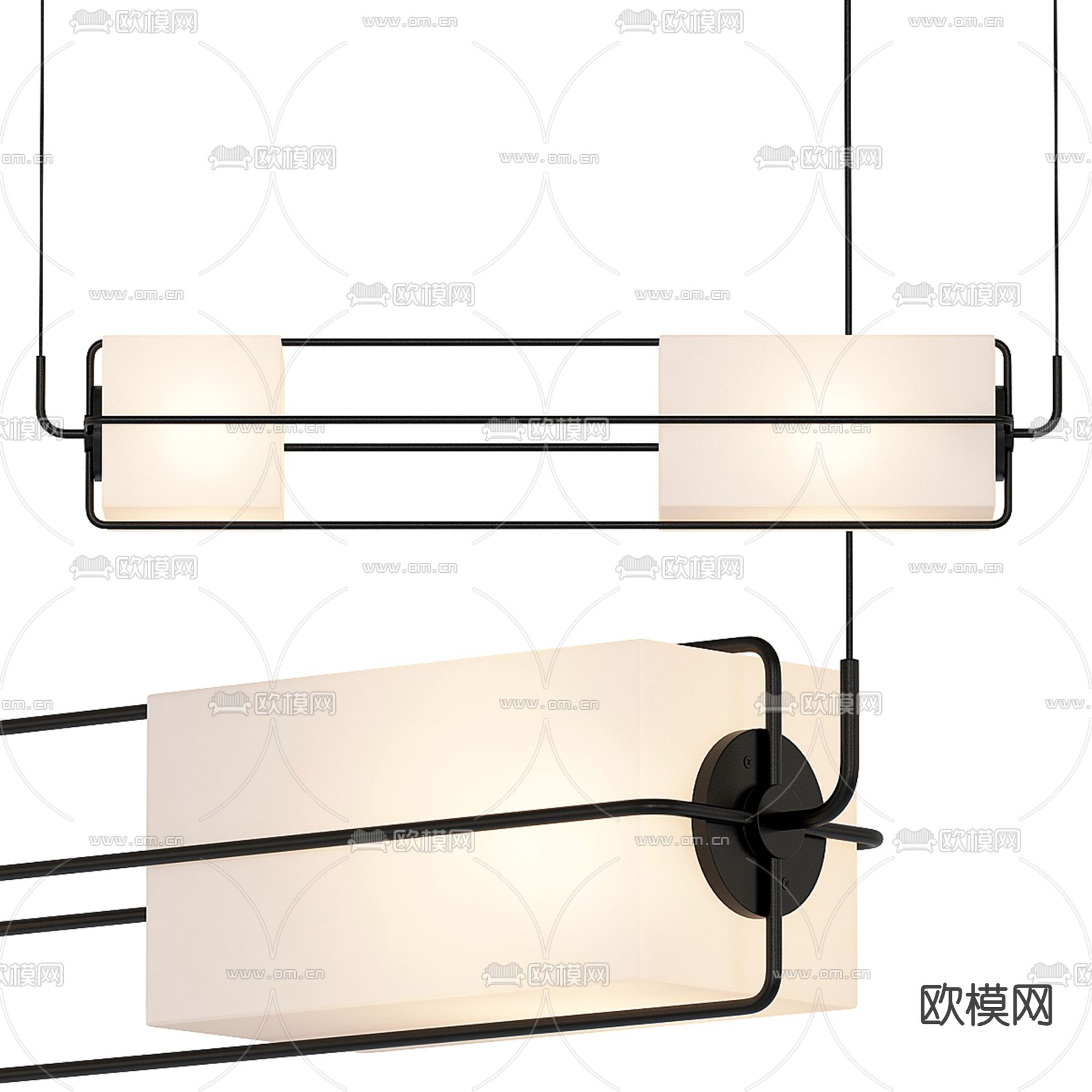 长条吊灯 大厅吊灯3d模型下载_ID13016977_3dmax免费模型-欧模网