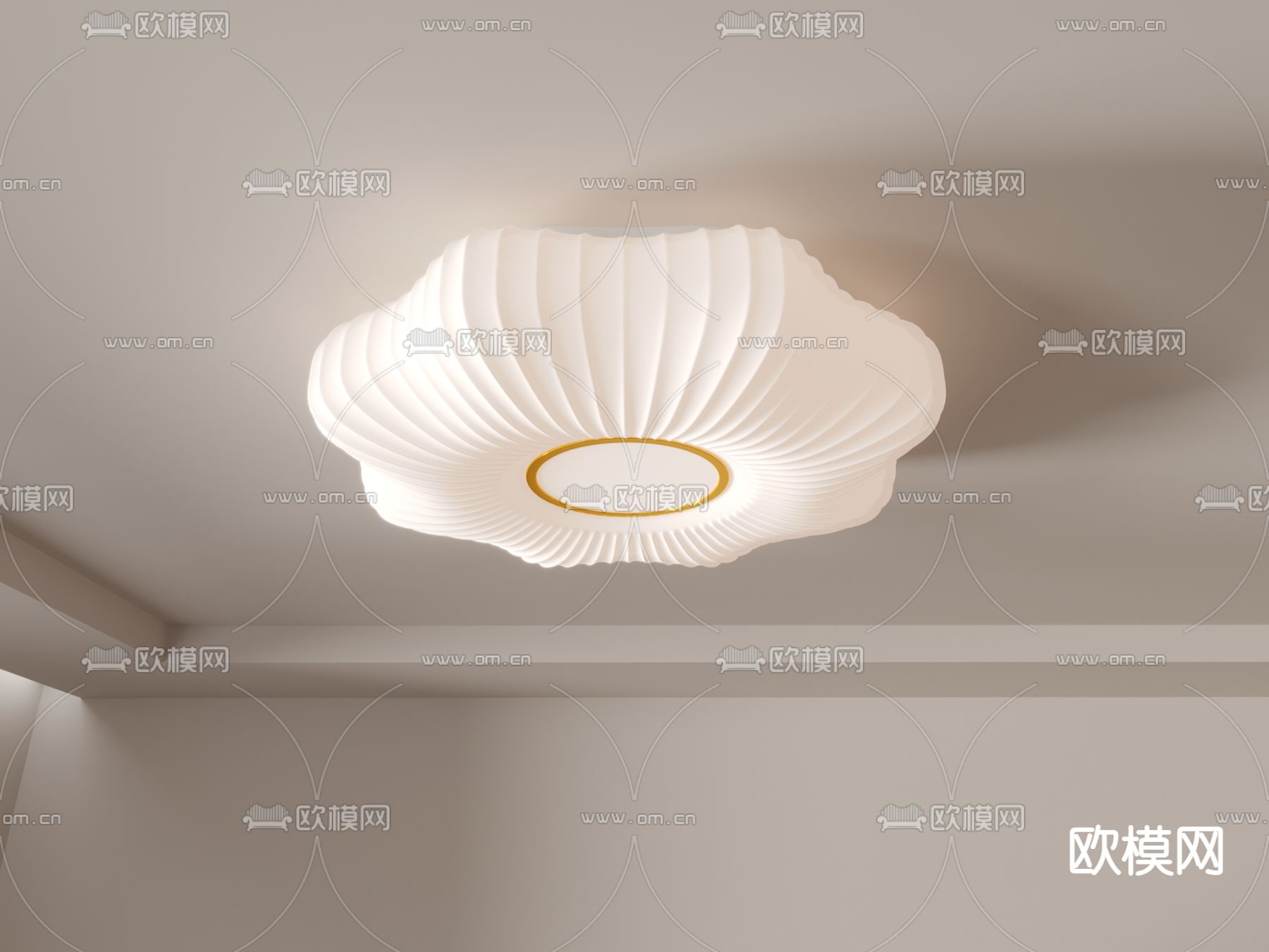 花瓣吸顶灯 卧室灯3d模型下载（渲染图4）