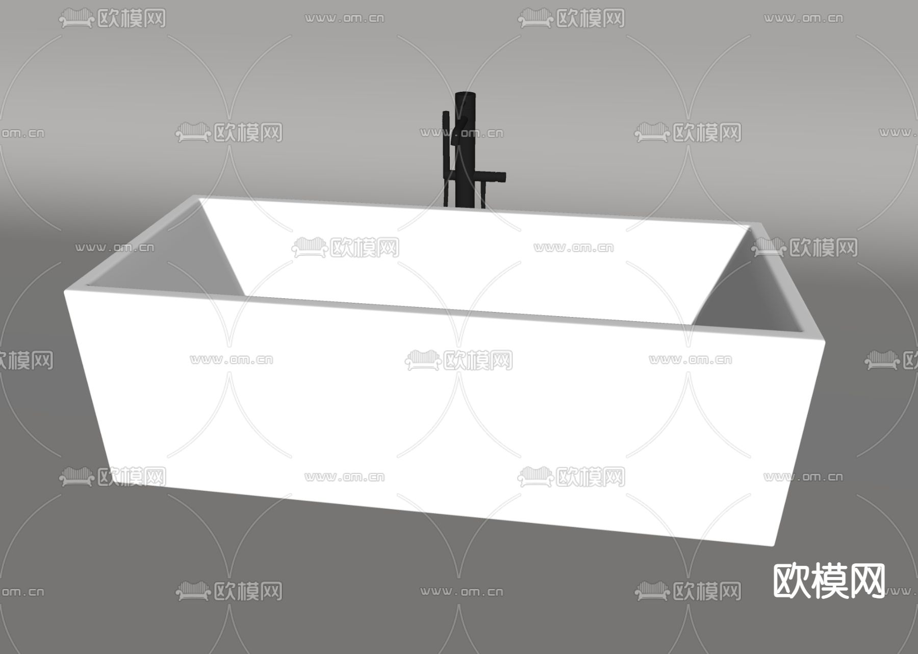 现代浴缸su模型下载（渲染图2）