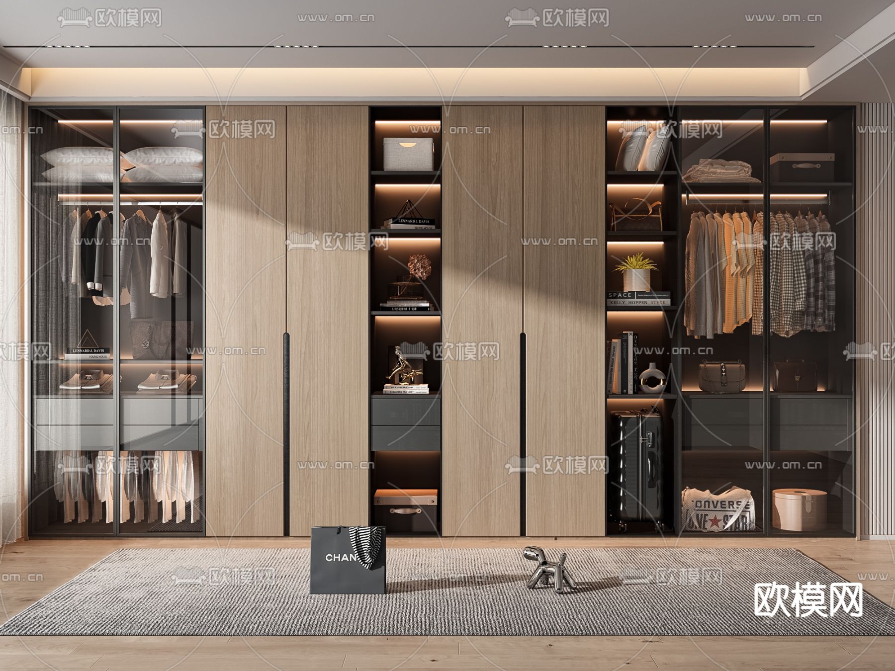 现代衣柜 衣橱3d模型下载