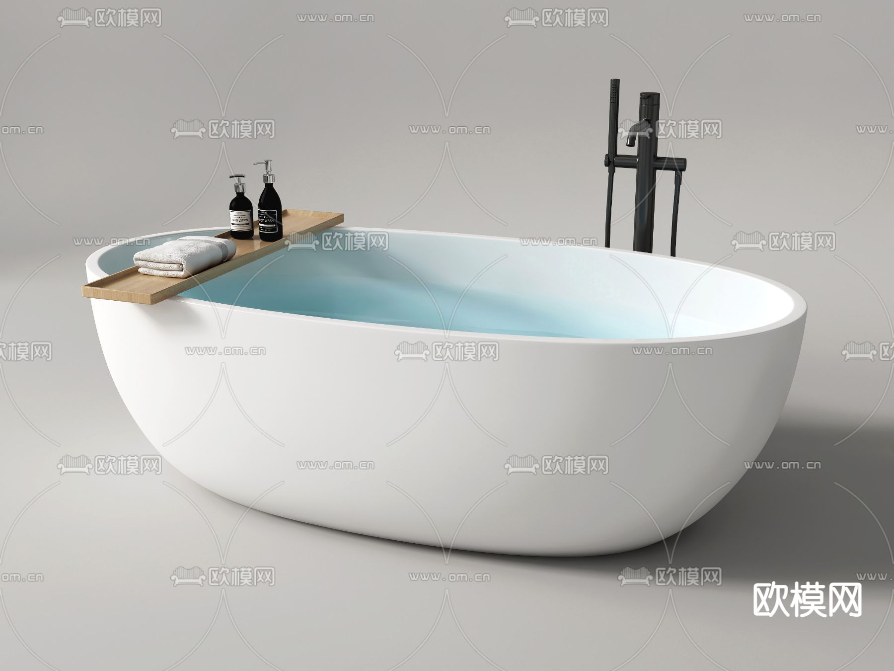 现代浴缸su模型下载（渲染图1）