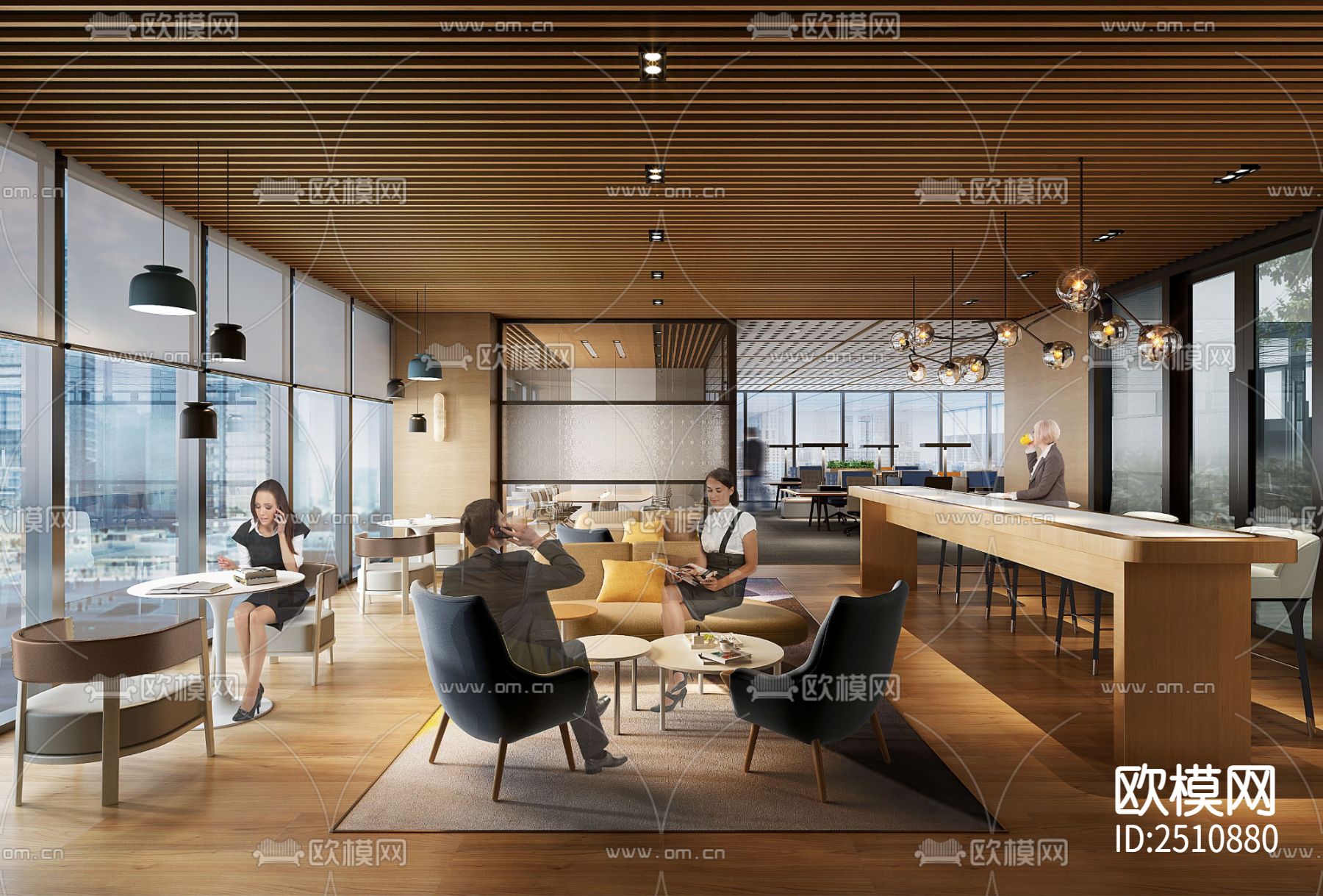 中外運辦公樓CAD施工圖下載（渲染圖5）