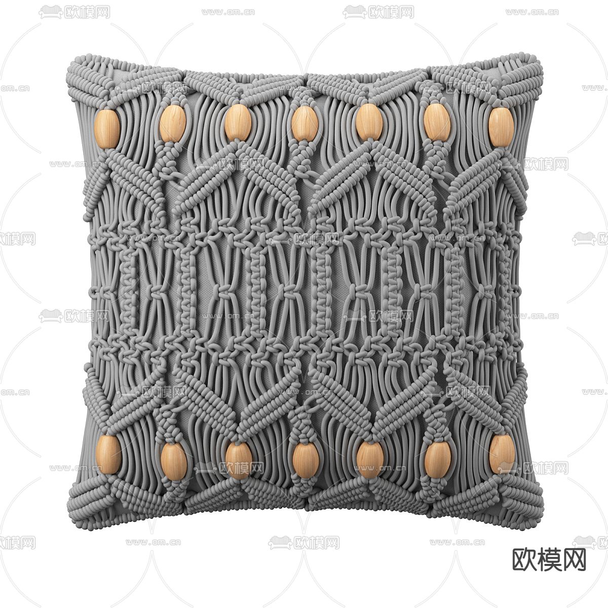 编织抱枕 枕头 靠枕3d模型下载（渲染图2）