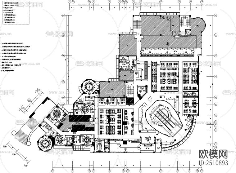 新中式餐饮空间CAD施工图下载（渲染图1）