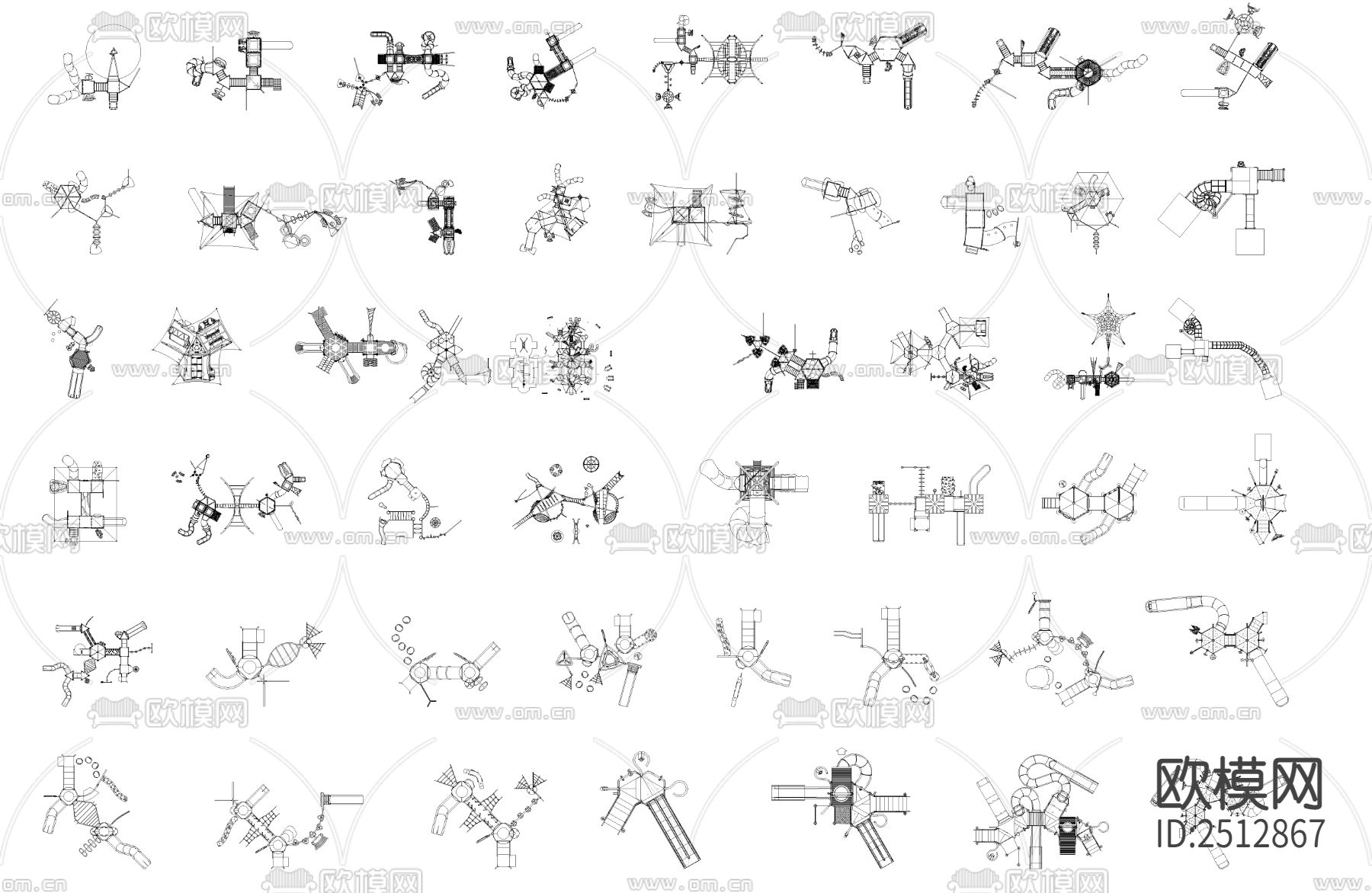 户外滑梯cad图库下载（渲染图3）