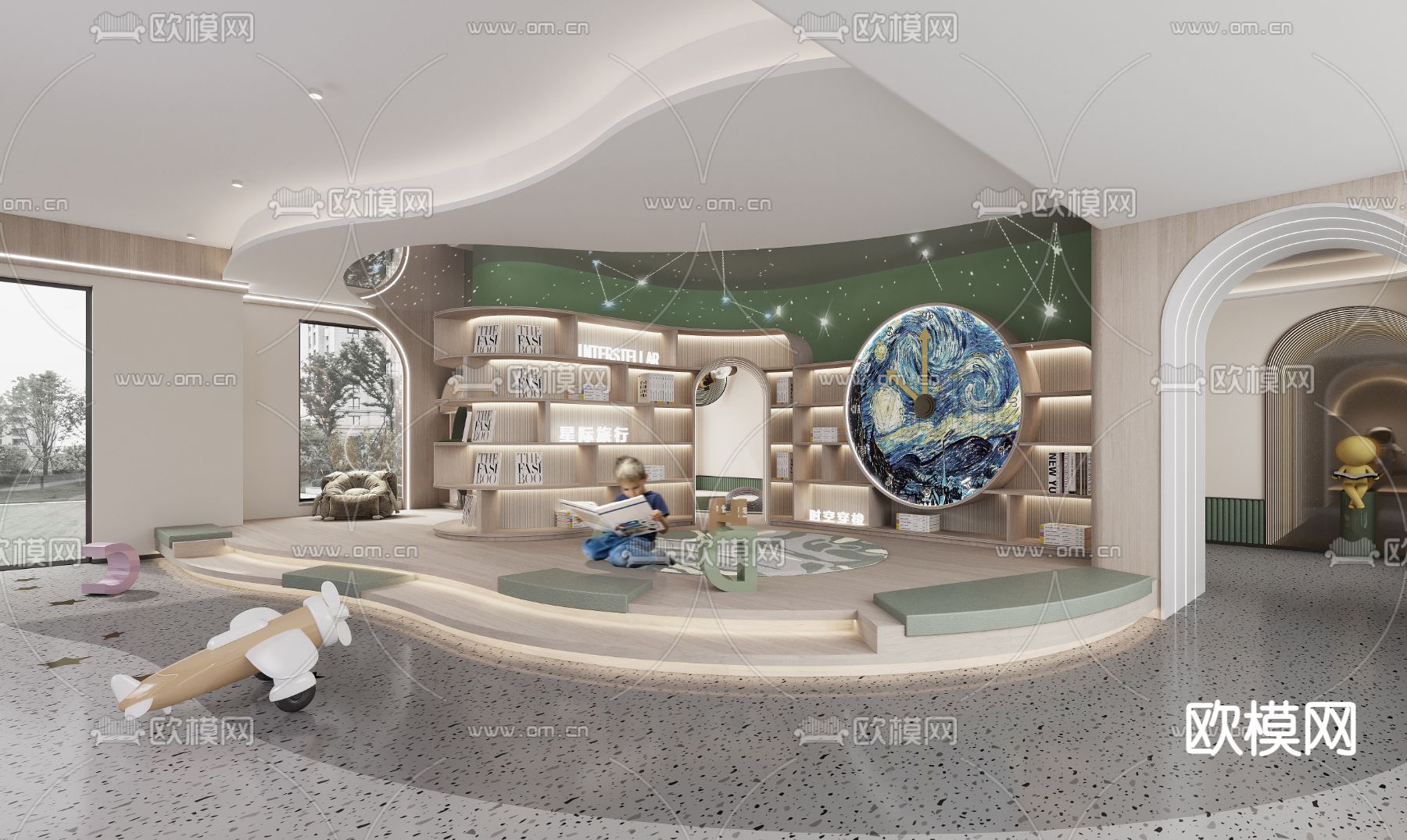 儿童剧场 书吧 阅读室3d模型下载（渲染图4）