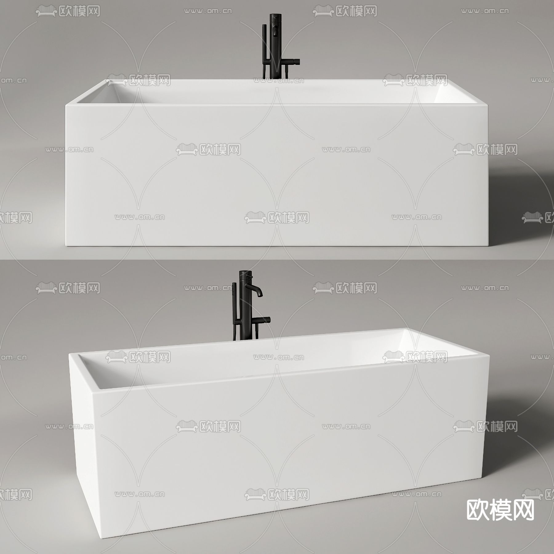 现代浴缸su模型下载（渲染图1）